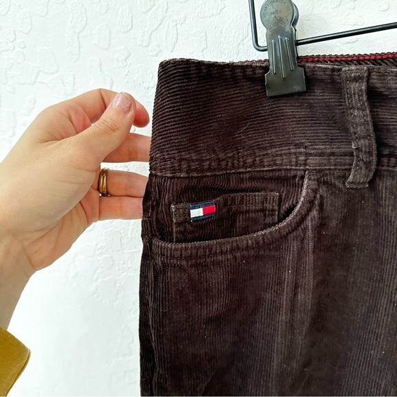 Vintage Tommy Hilfiger Chocolate Brown Double Button Closure Flare Bootcut Jean - Picture 13 of 16